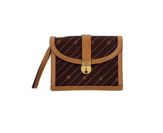 GUCCI Pochette Vintage in Tela Col. Marrone S