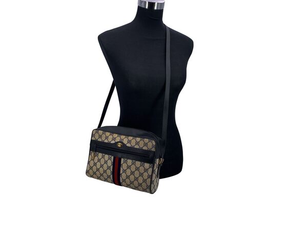 GUCCI Borsa a Tracolla Vintage in Tela Col. Blu Ophidia S