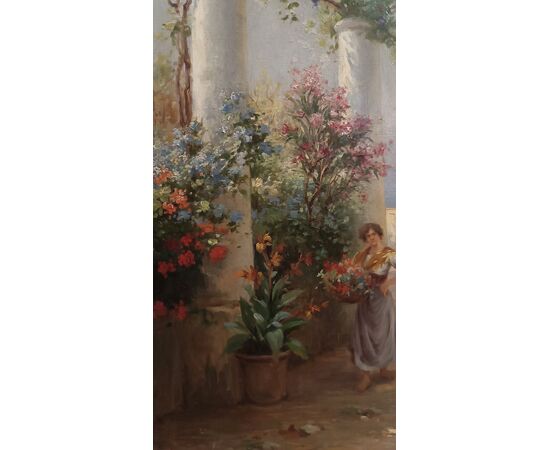 PAINTING WITH A NAPOLITAN VIEW, FIRST HALF OF THE 19TH CENTURY