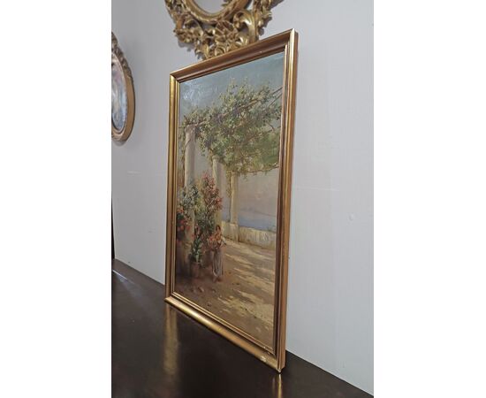 PAINTING WITH A NAPOLITAN VIEW, FIRST HALF OF THE 19TH CENTURY