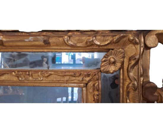 SPECCHIERA IN LEGNO DORATO - PIEMONTE - XVIII SEC.