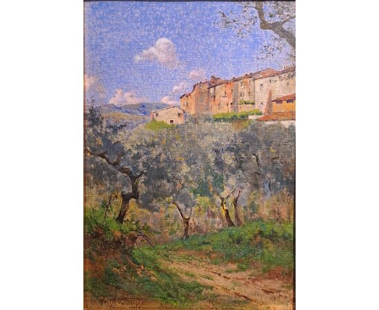 Olive Grove in Tuscan Landscape - Adolfo Tommasi (1851 - 1933)