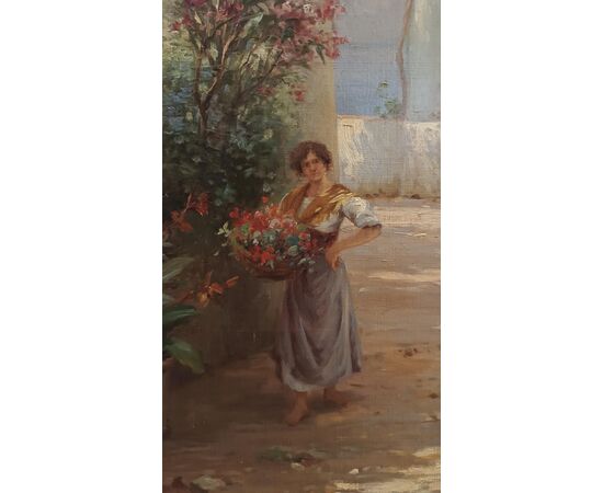 PAINTING WITH A NAPOLITAN VIEW, FIRST HALF OF THE 19TH CENTURY