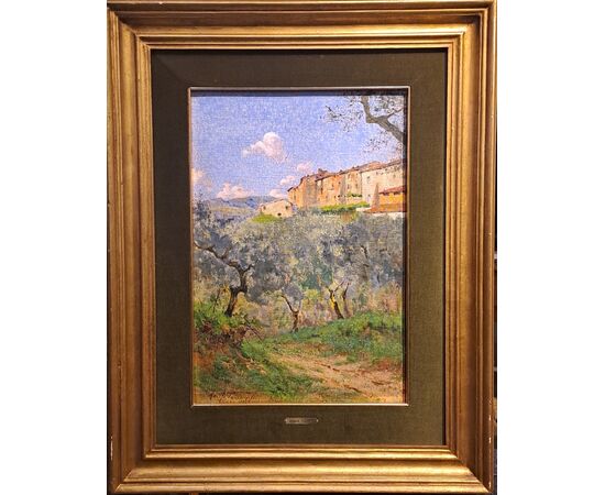 Olive Grove in Tuscan Landscape - Adolfo Tommasi (1851 - 1933)