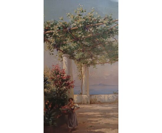 PAINTING WITH A NAPOLITAN VIEW, FIRST HALF OF THE 19TH CENTURY