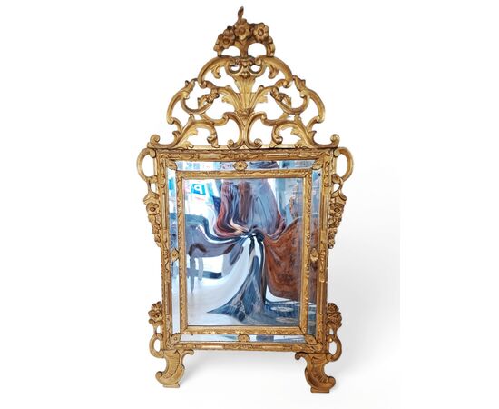 SPECCHIERA IN LEGNO DORATO - PIEMONTE - XVIII SEC.