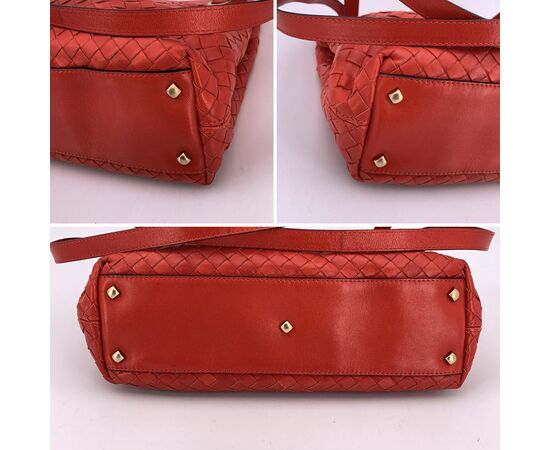 BOTTEGA VENETA Borsa Shopper in Pelle Col. Rosso Intrecciato M