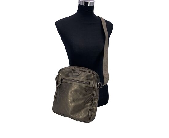 GUCCI Borsa a Tracolla in Tela Col. Argento M