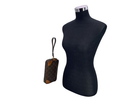 LOUIS VUITTON Pochette Vintage in Tela Col. Marrone Marly Dragonne S