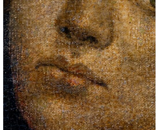 Ritratto medievale- XV secolo - olio su tela applicata su tavola