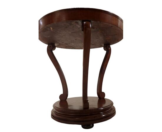 Tavolino rotondo con piano in mosaico