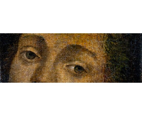 Ritratto medievale- XV secolo - olio su tela applicata su tavola