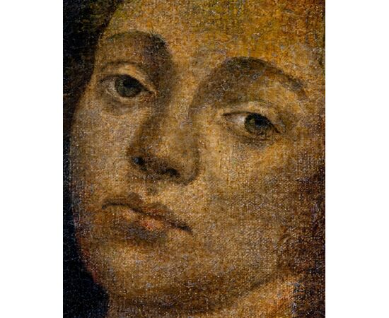 Ritratto medievale- XV secolo - olio su tela applicata su tavola