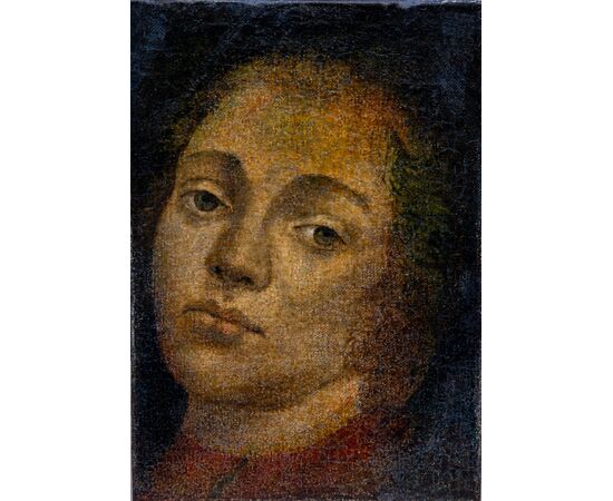 Ritratto medievale- XV secolo - olio su tela applicata su tavola