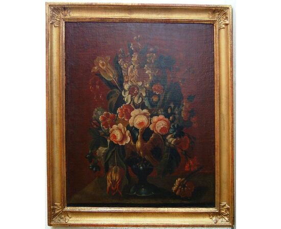 VASO FIORI CON AQUILA