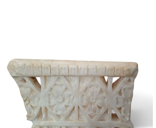 SCULTURA IN ALABASTRO - "DONNA CON BAMBINO" - XIX SEC.