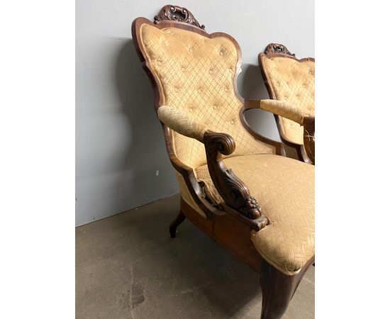 Antique pair of armchairs, mid-19th century, 100x70cm