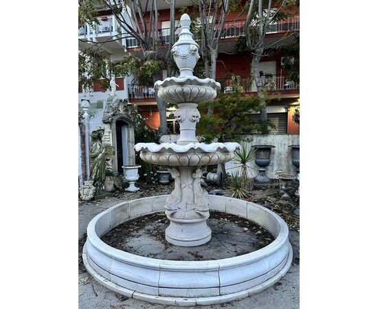 
Fontana da Giardino in Marmo Bianco, XX Secolo