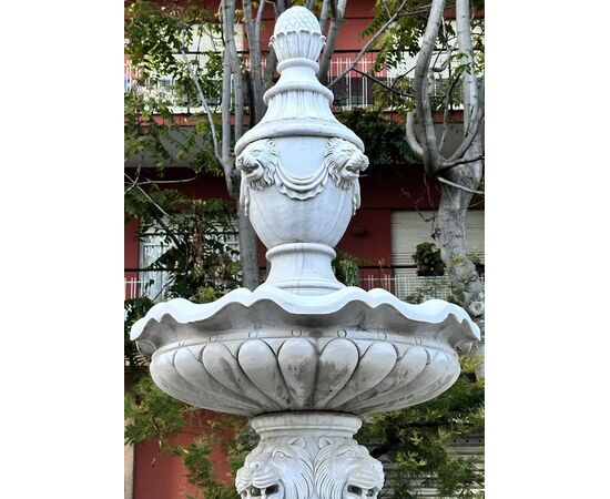 
Fontana da Giardino in Marmo Bianco, XX Secolo