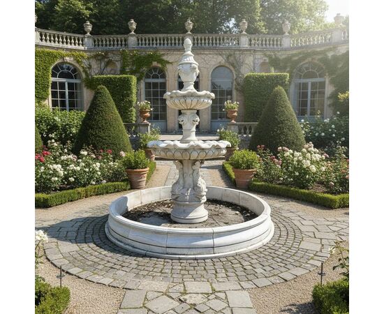 
Fontana da Giardino in Marmo Bianco, XX Secolo