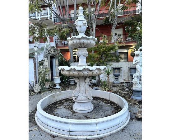 
Fontana da Giardino in Marmo Bianco, XX Secolo