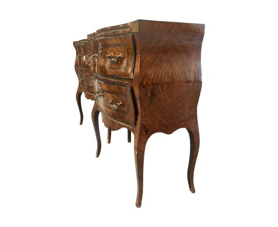 
Coppia di Comodini Siciliani in Ebano e Marmo Verde