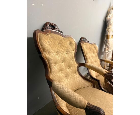 Antique pair of armchairs, mid-19th century, 100x70cm