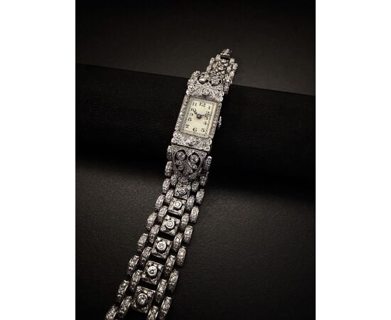 Orologio  in  platino   " Art  -  Dèco "