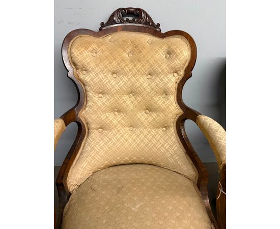 Antique pair of armchairs, mid-19th century, 100x70cm