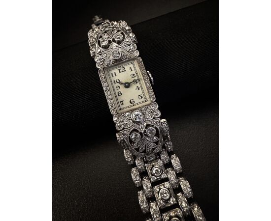 Orologio  in  platino   " Art  -  Dèco "