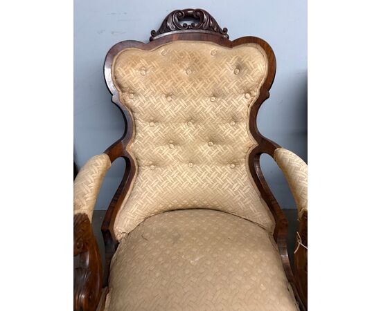 Antique pair of armchairs, mid-19th century, 100x70cm