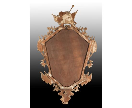 Pair of carved and gilded wooden sconces, Venice, mid-18th century