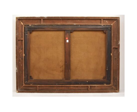 DIPINTI ANTICHI, NATURA MORTA CON FRUTTA, UVA, CILIEGIE, PESCHE E ZUCCA, OLIO SU TELA, XIX SECOLO. (QNM666)