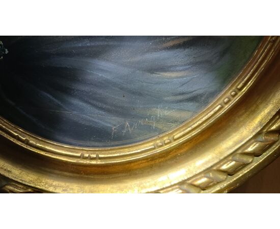 COPPIA DI DIPINTI A PASTELLO OVALI FINE XIX SECOLO