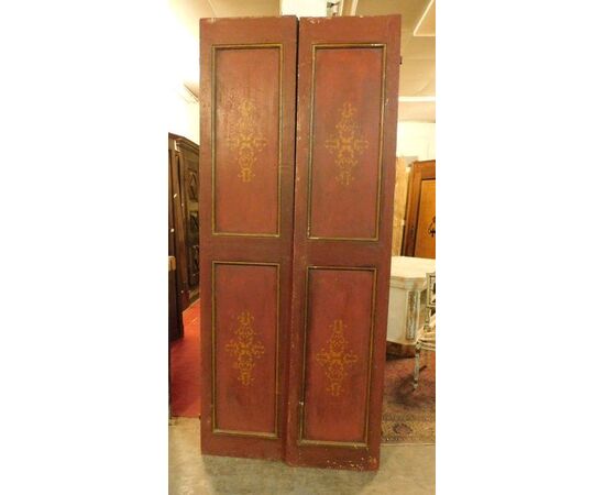 ptl432 red lacquered door, fine &#39;700, 102x238 h cm x3 cm thickness     