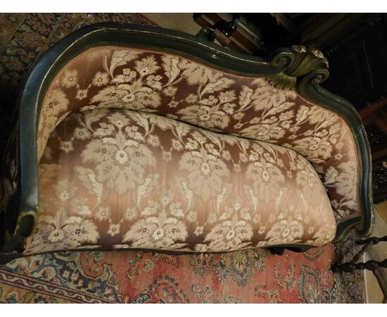 panc55 lacquered sofa, second half 1800, mis. cm 161 x 56 prof. -h 100     