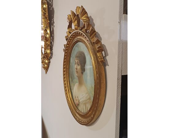 COPPIA DI DIPINTI A PASTELLO OVALI FINE XIX SECOLO