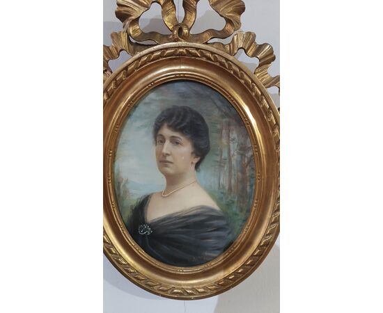 COPPIA DI DIPINTI A PASTELLO OVALI FINE XIX SECOLO