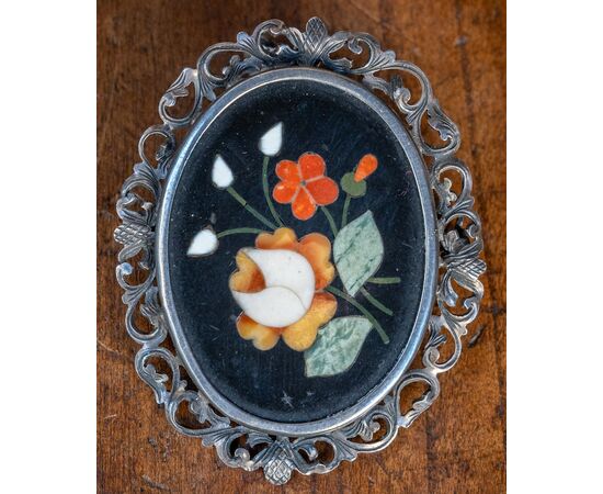 Commesso fiorentino ovale - XIX secolo