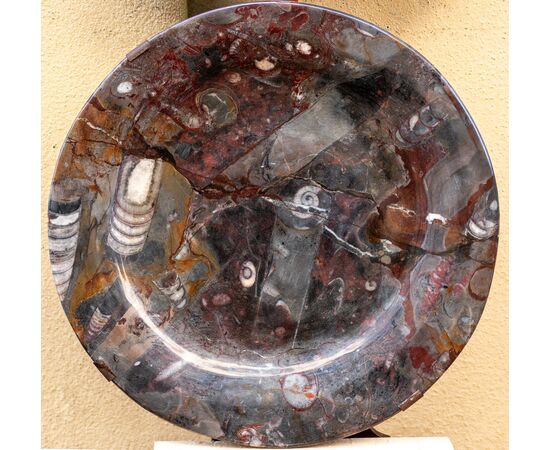 Antico piatto con ammoniti - probabile XVII secolo