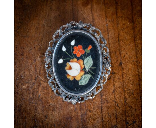 Commesso fiorentino ovale - XIX secolo