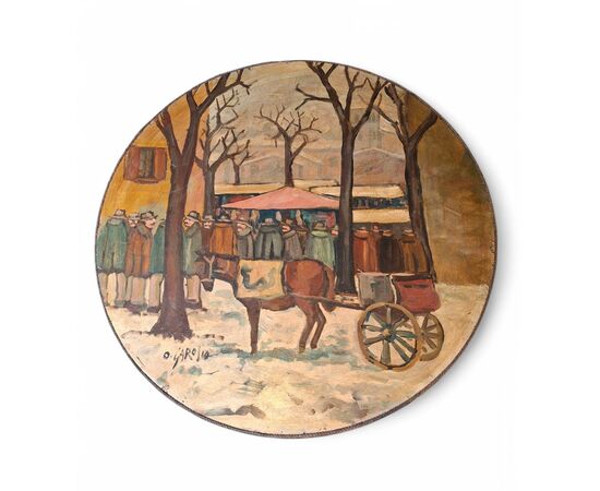 Tavolino dipinto da Ottorino Garosio