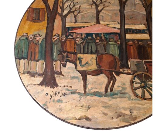 Tavolino dipinto da Ottorino Garosio