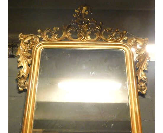 specc124 large sculpted and gilded mirror, h 210 x 135 cm wide     