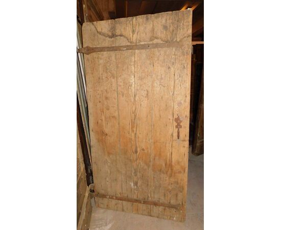 ptir410porta rustic nails in larch, early &#39;800, 98 cm lx 192 cm hx 4 cm thickness     