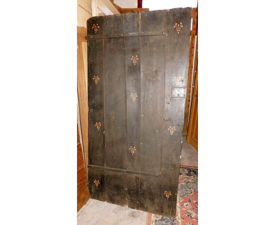 ptir411 rustic lacquered door with lilies, 96 cm lx 185 cm hx 5 cm thickness     