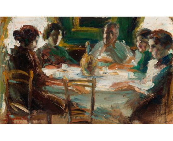 Angelo Landi, Interno con figure