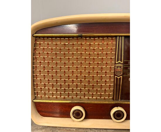 Antica radio a valvole, anni '50, 47x30x18cm Minerva