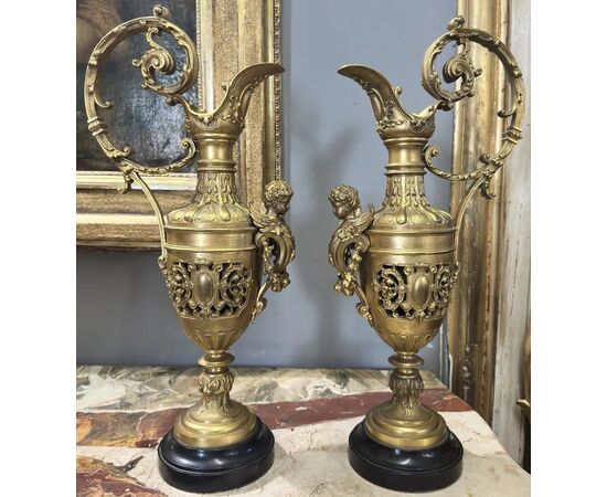 
Coppia di Versatoi in Bronzo Dorato Napoleone III