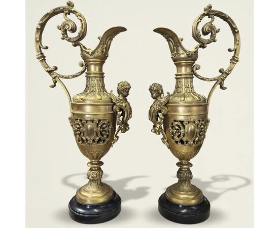 
Coppia di Versatoi in Bronzo Dorato Napoleone III